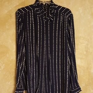 Ann Taylor blue pocka dot blouse